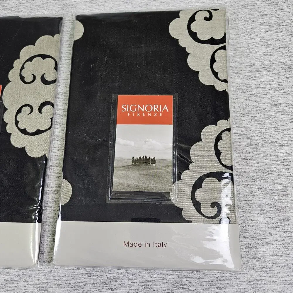 $475 Signoria Firenze Italian Luxury Pillow Sham Set Black Euro Standard Bolero